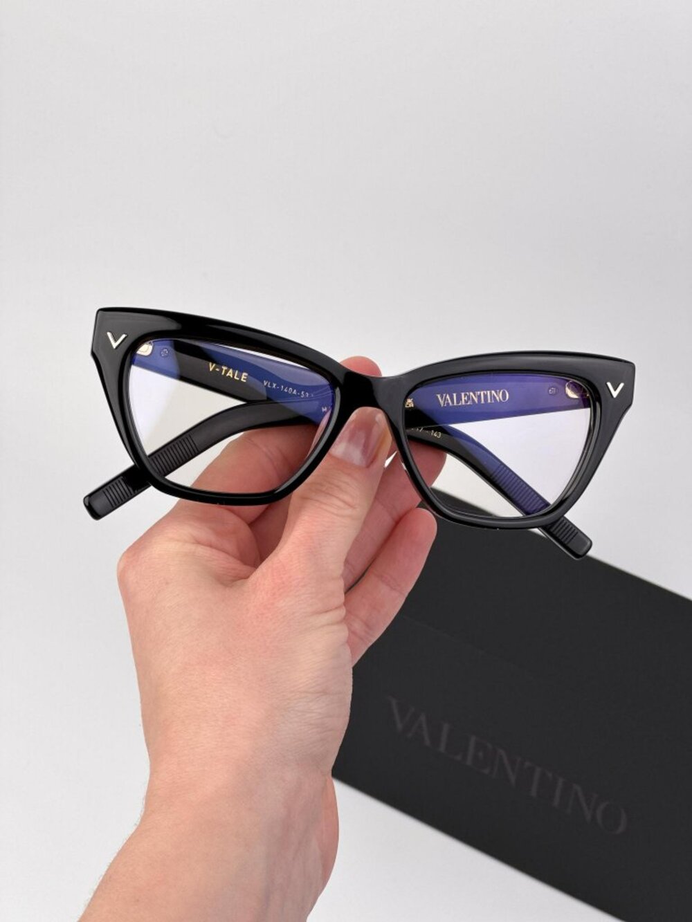 Valentino V-TALE VLX-140 A Cat Eye Eyeglasses – Shiny Black